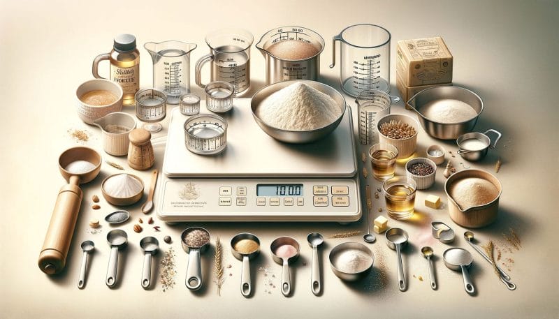 مجموعة من الأدوات العيارية التي تساعد في قياس المكونات في الوصفات بطريقة صحيحة.. A set of calibrated tools that assist in accurately measuring ingredients in recipes.